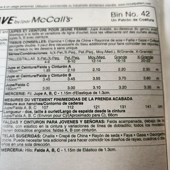 Easy Stitch n Save M5295 McCalls Size A Xsm, Sml, Med Sewing Pattern UNCUT - Picture 7 of 8